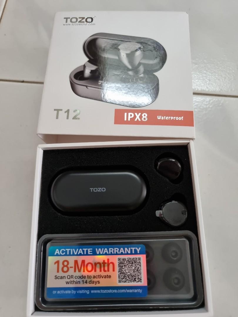 TOZO T12 Waterproof Wireless Earbuds Bluetooth Headphones IPX8