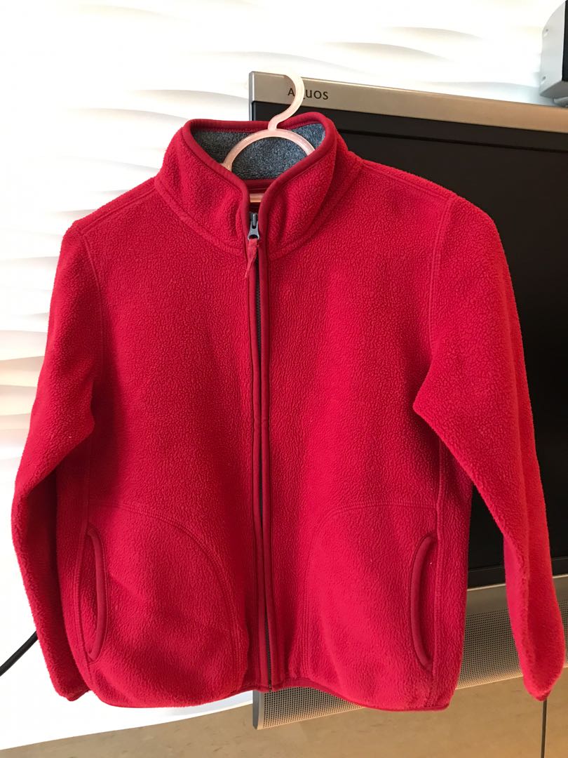 Uniqlo Girl s Red Fleece Outer Jacket