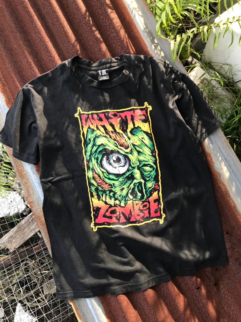 Vintage 1996 White Zombie Tshirt Fesyen Pria Pakaian Atasan Di Carousell