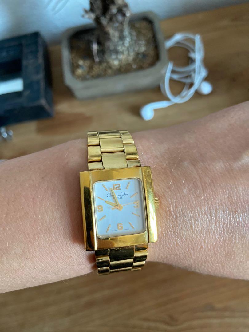 Vintage gold plated Christian Dior watch, Luxury, Watches on