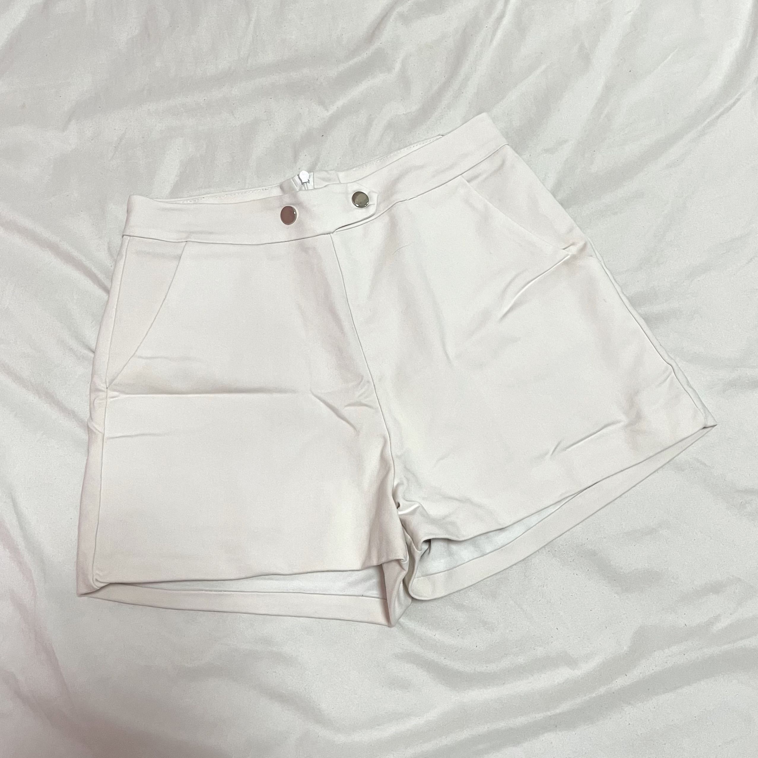 White High Waisted Shorts, Women's 