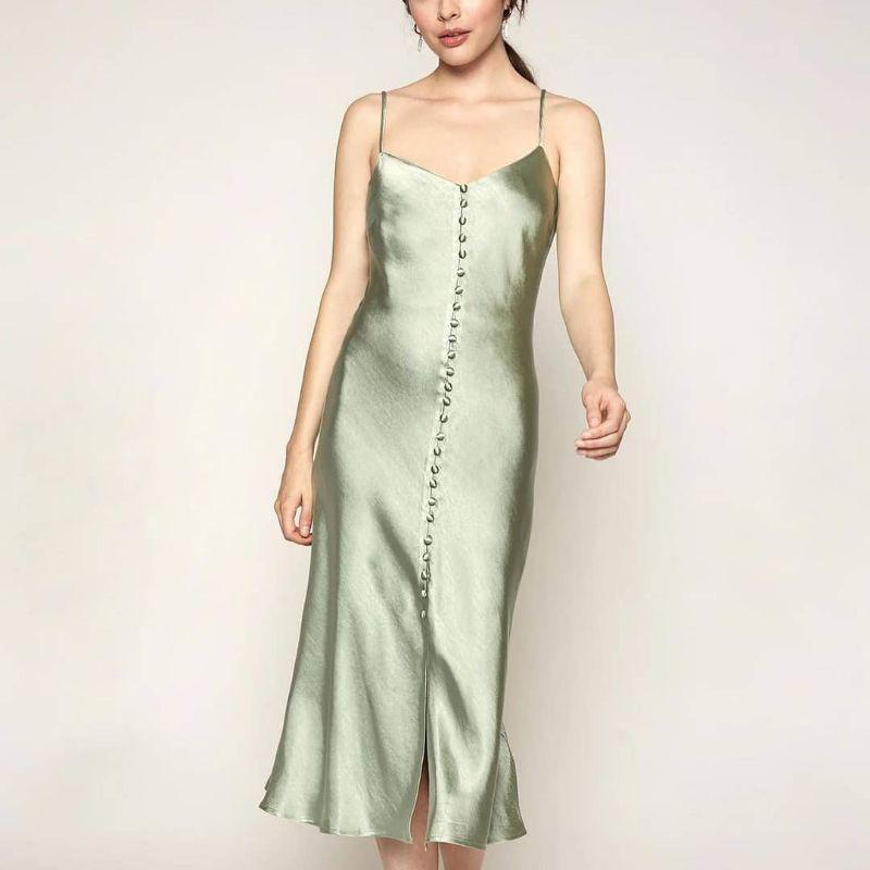 ZARA Sage Green Dress, Fesyen Wanita ...