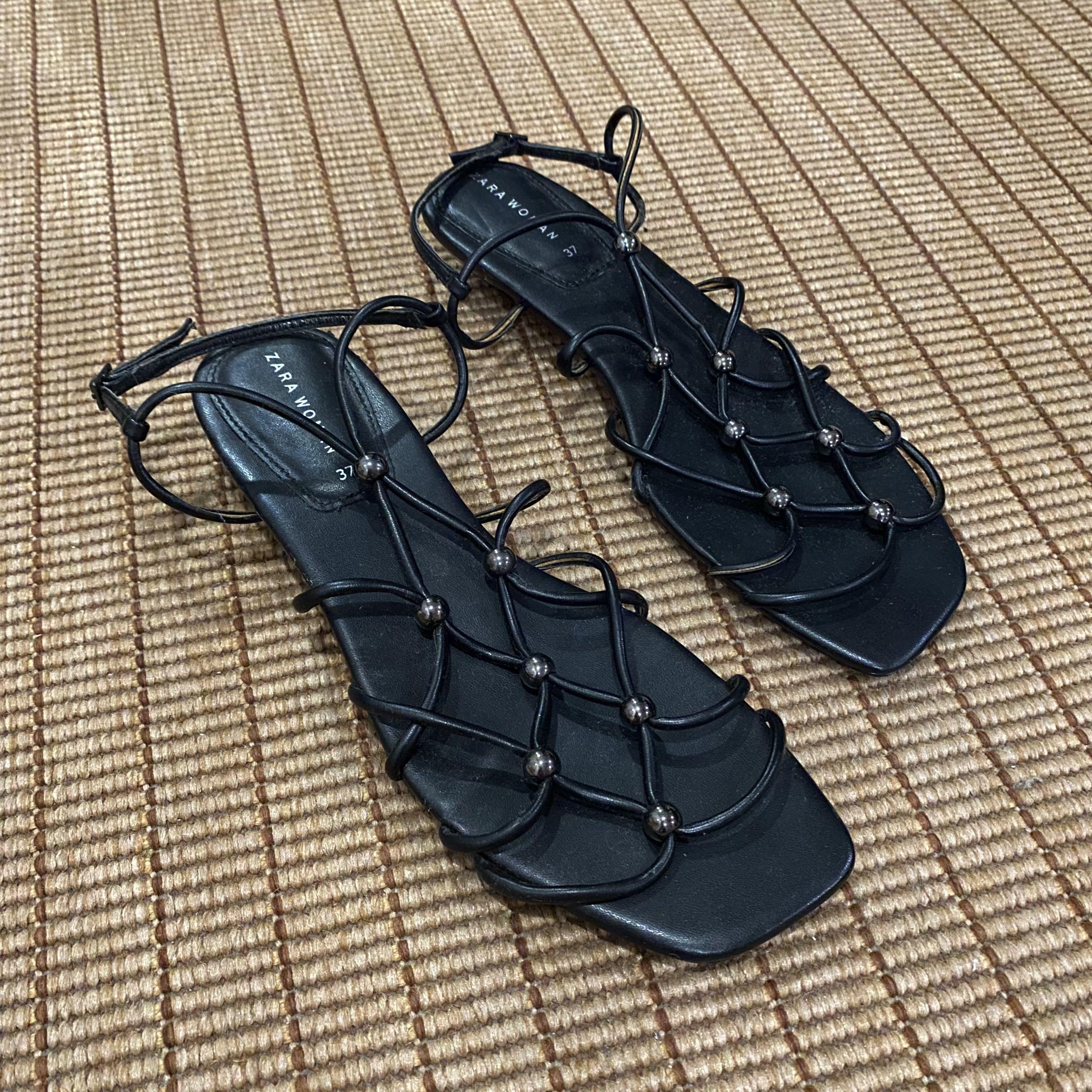 Zara Strappy Black Sandals (37) (Category: Sandals) located in Quezon City. Submitted by beasprelovedgoods (Listing ID 1134264268, Image 1). Description: -Barely used -You may ask for when worn photos if needed 😀.