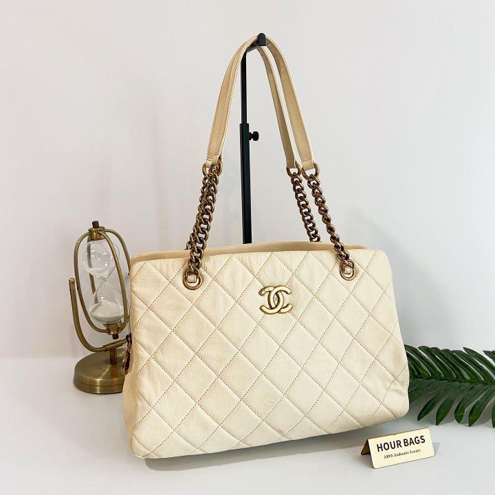 Chanel CC Crown Tote Quilted Leather Small