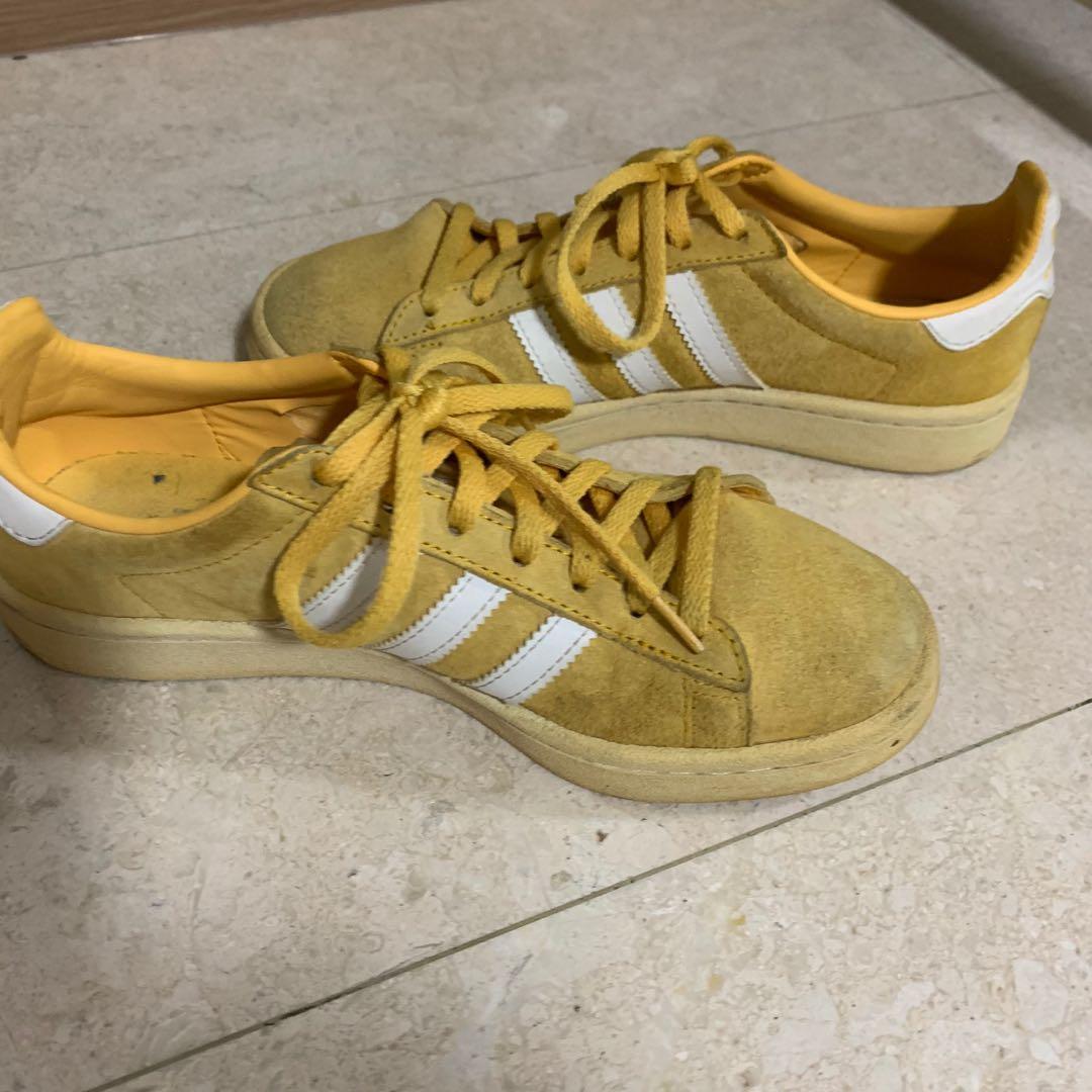 Adidas yellow campus suede trainers outlet