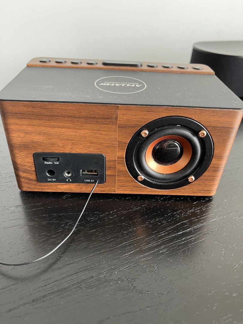 ANJANK Wooden Digital Alarm Clock FM Radio, Furniture & Home Living