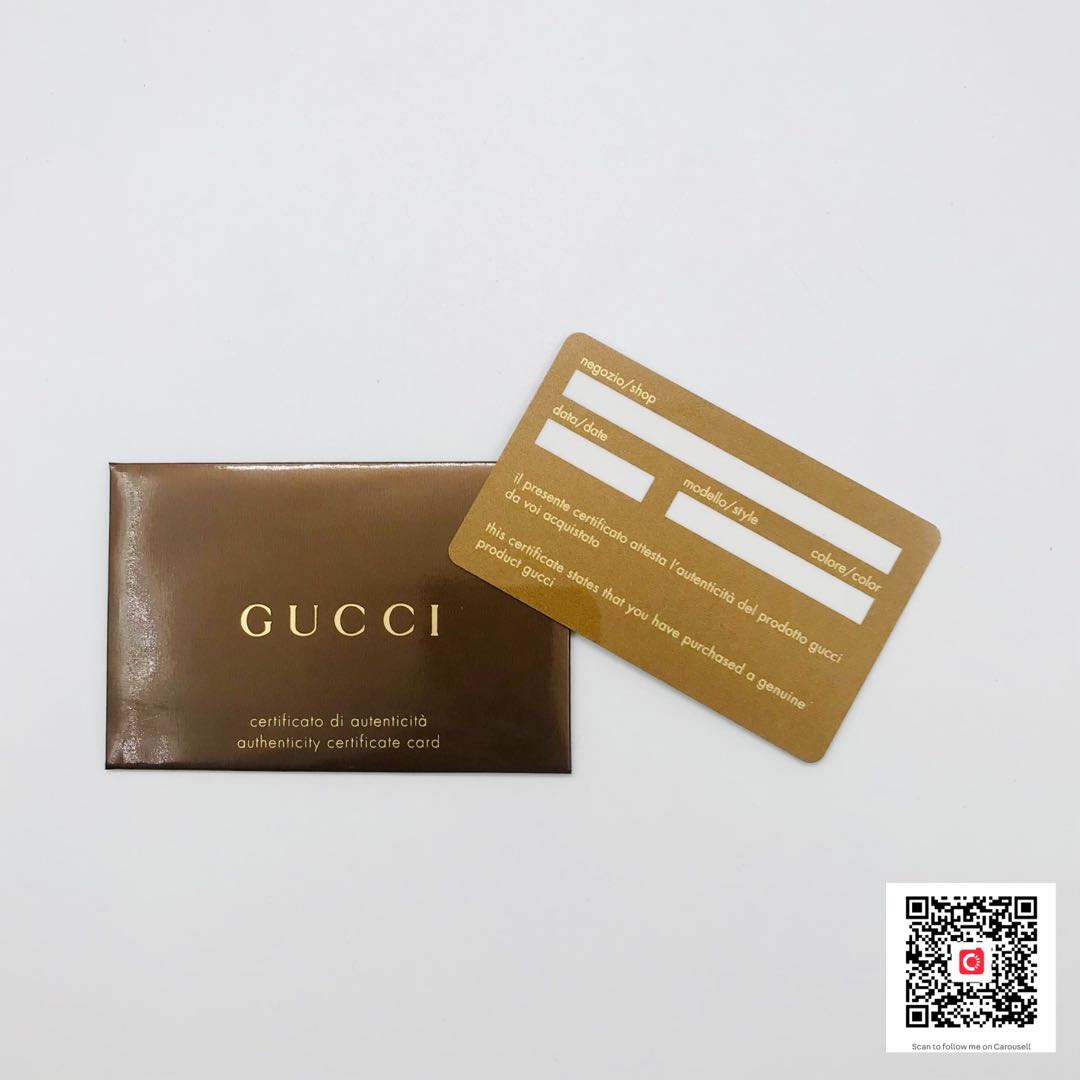 Gucci authenticity card new arrivals