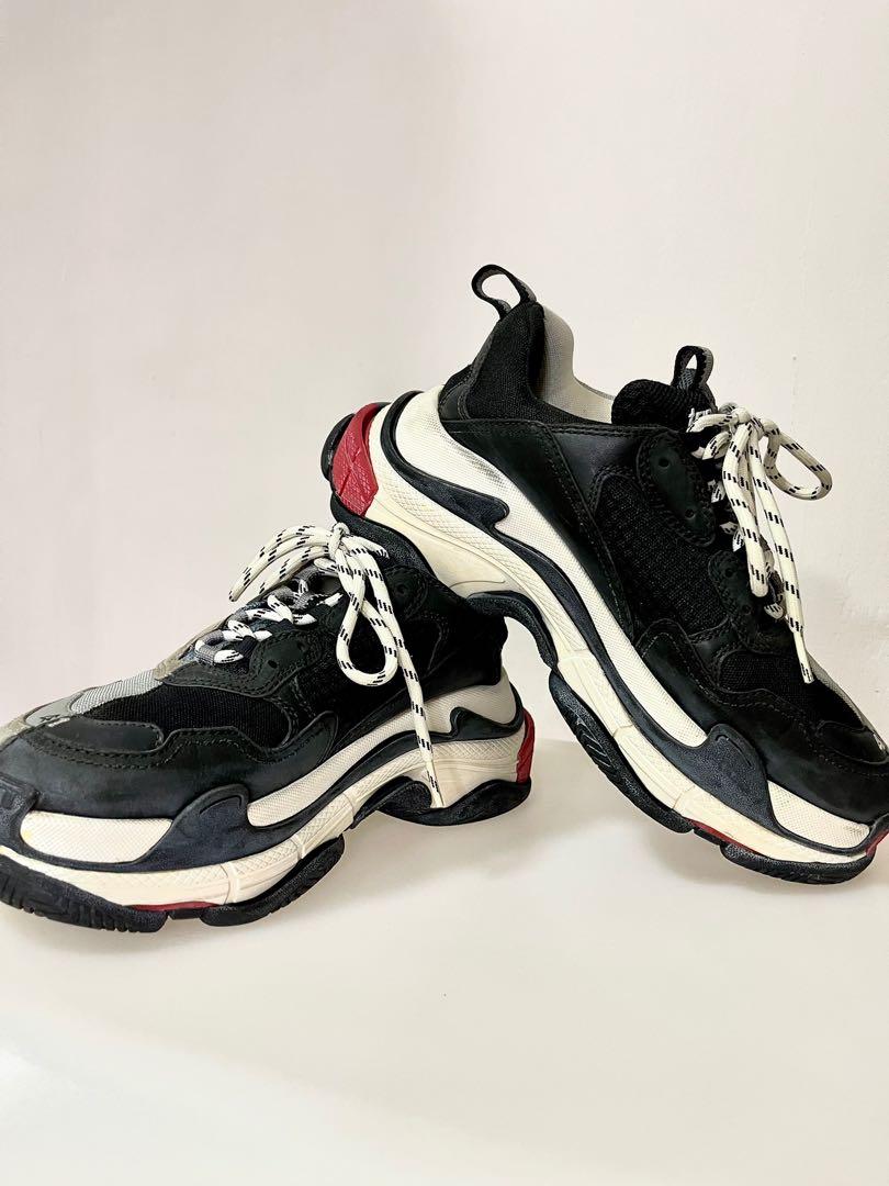 balenciaga triple s split black grey