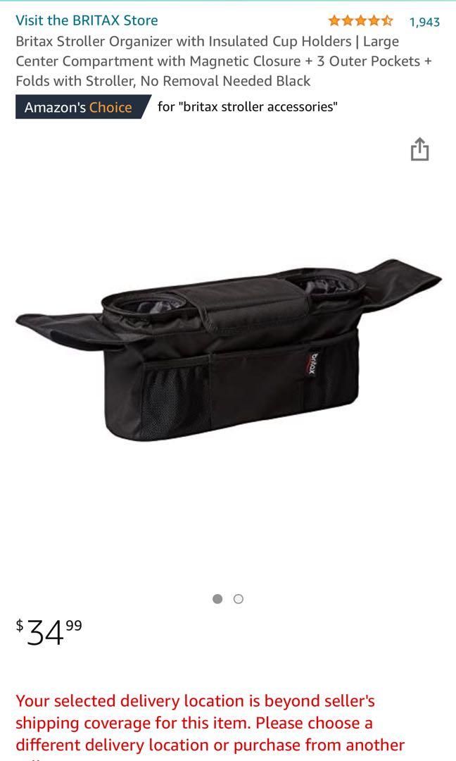 Britax stroller organizer with cup holders top