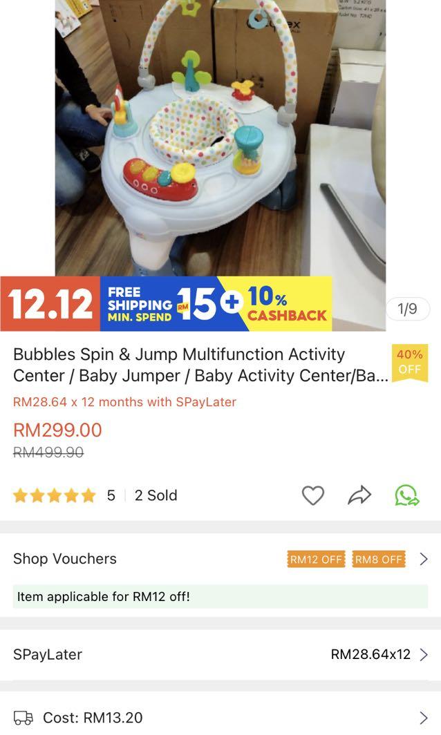 Bubbles activity centre/ walker (Category: Infant Playtime) located in Kuala Lumpur. Submitted by ThePhotoGuy (Listing ID 1129309971, Image 3). Description: As where is basis Self pick up No box Better than traditional walker according to paediatrician SRP is 299 .