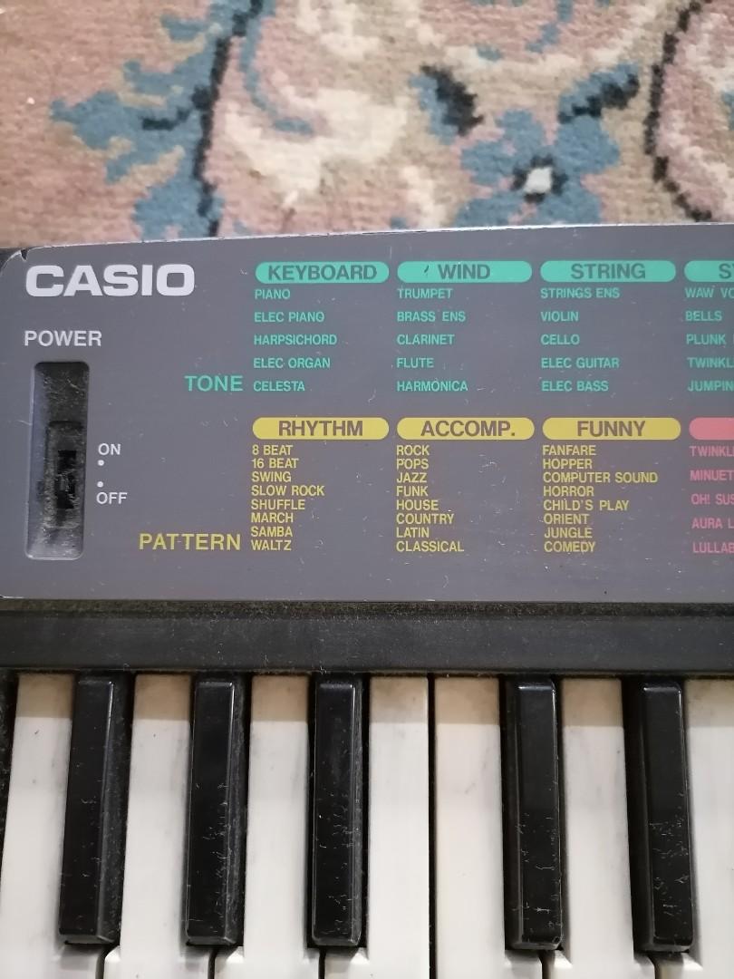 CASIO SA-35 Keyboard Piano Original (Category: Musical Instruments) located in San Mateo. Submitted by Babyfume (Listing ID 1129299842, Image 3). Description: ORIGINAL USED ONLY ONCE Brand Casio Item Dimensions LxWxH 24 x 3 x 7 inches Item Weight 3 Pounds Number of Keys 32 About this item -25 Tones -24 Rhythm Patterns -Song Bank Of 10 Tunes A simple operation turns off the melody part of a built-in tune. 100 sound variations • Tone edit (3 variat