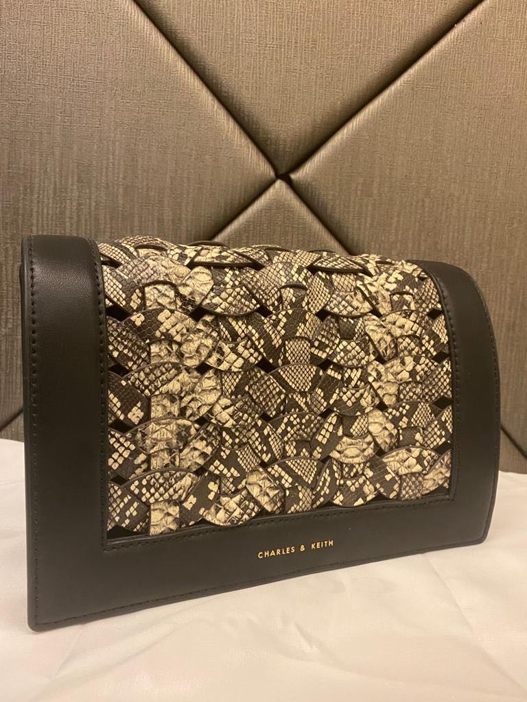 Charles and keith top snake print bag