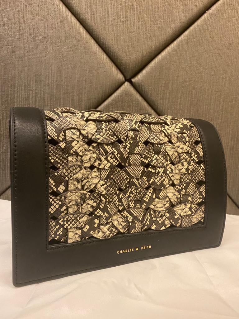 Charles and keith best sale woven shoulder bag
