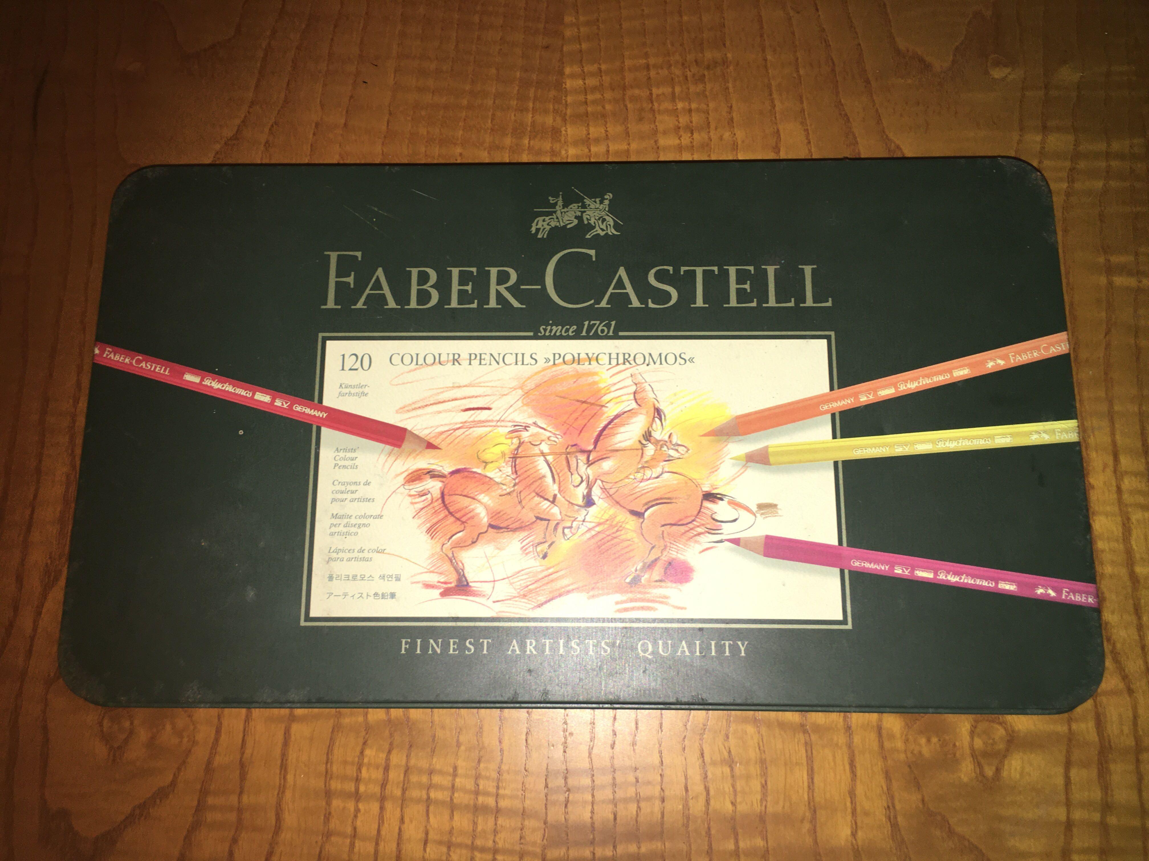 FABER CASTELL POLYCHROMOS 120 COLOUR PENCIL (Category: Stationery & School Supplies) located in Cainta. Submitted by jmreyezzz (Listing ID 1129317329, Image 1). Description: Dent case Complete colours .