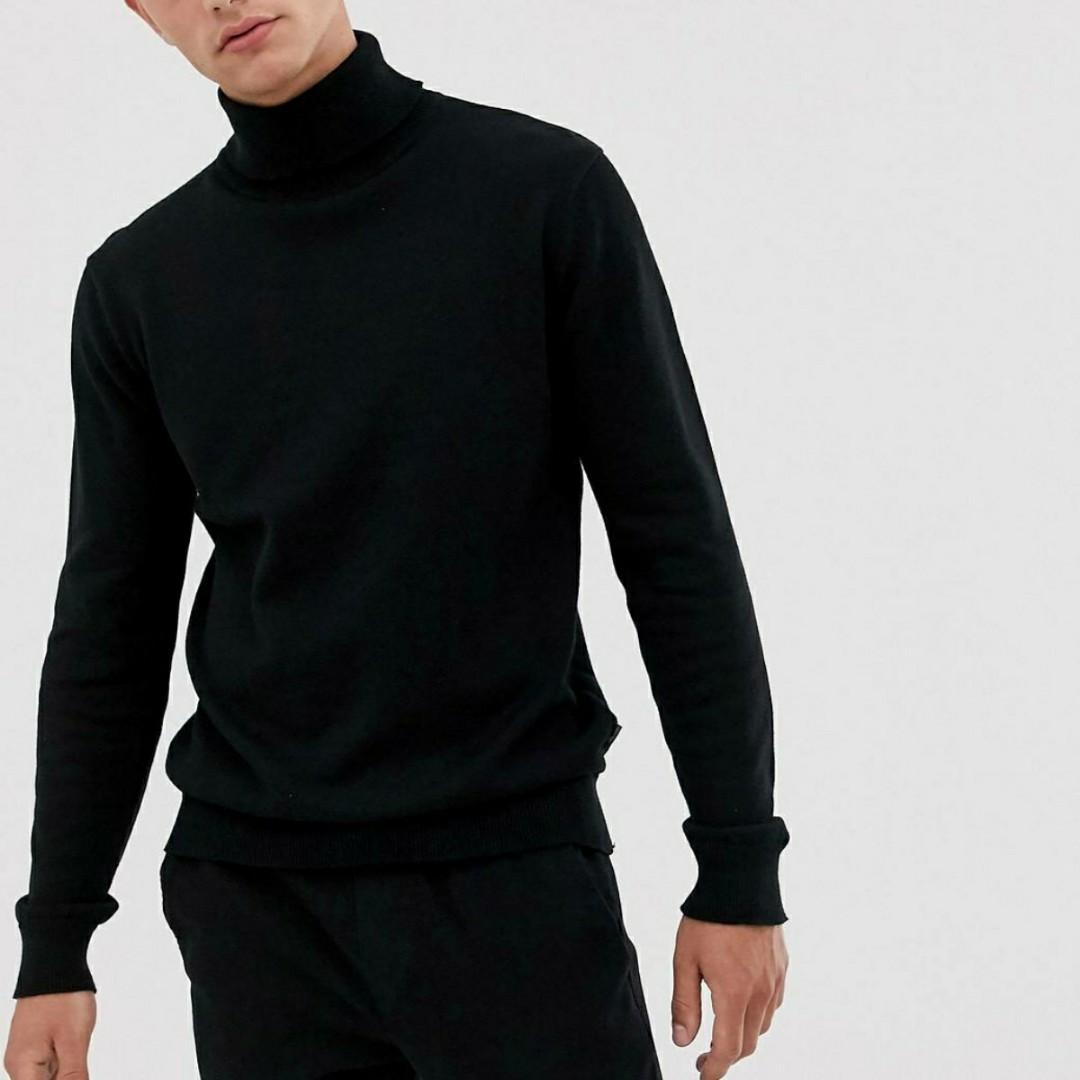 Men's cotton polo neck jumpers top