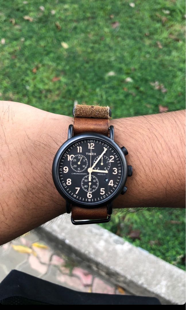 Timex weekender store chronograph black