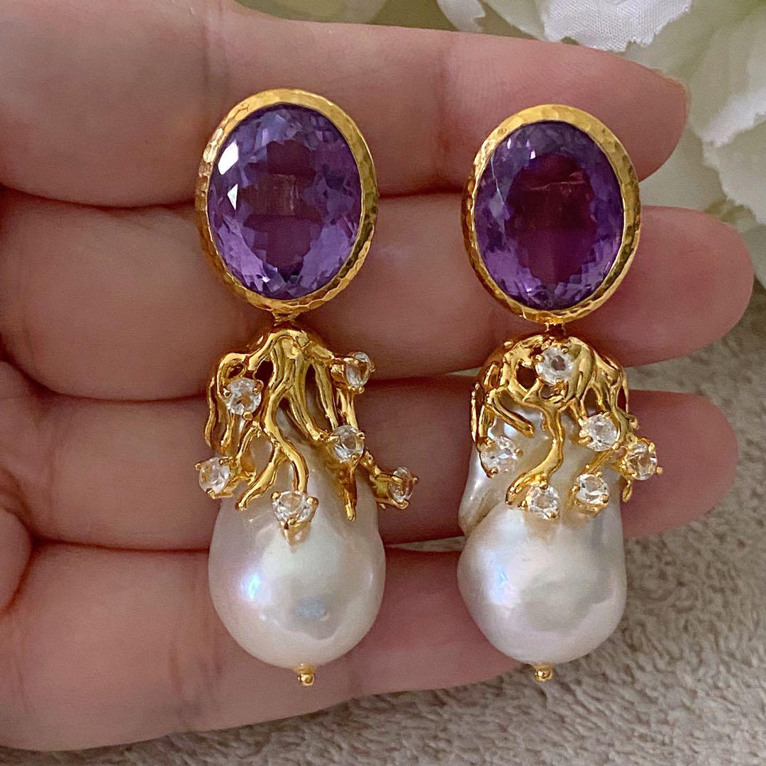 Genuine deals amethyst earrings