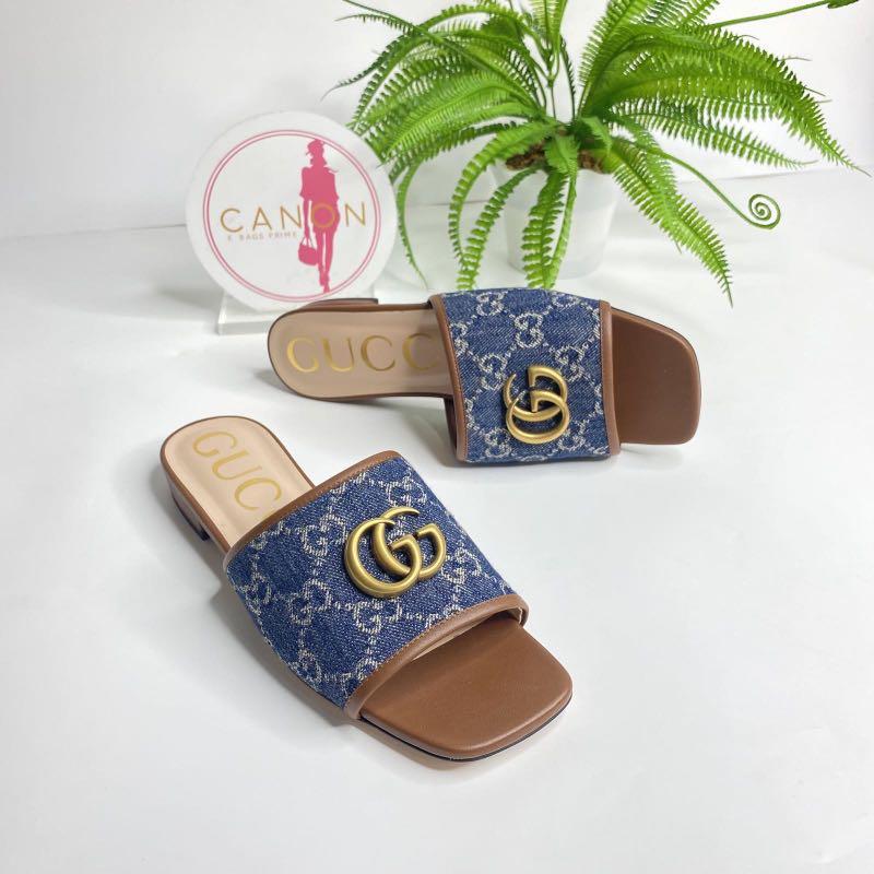 Gucci slides women blue best sale