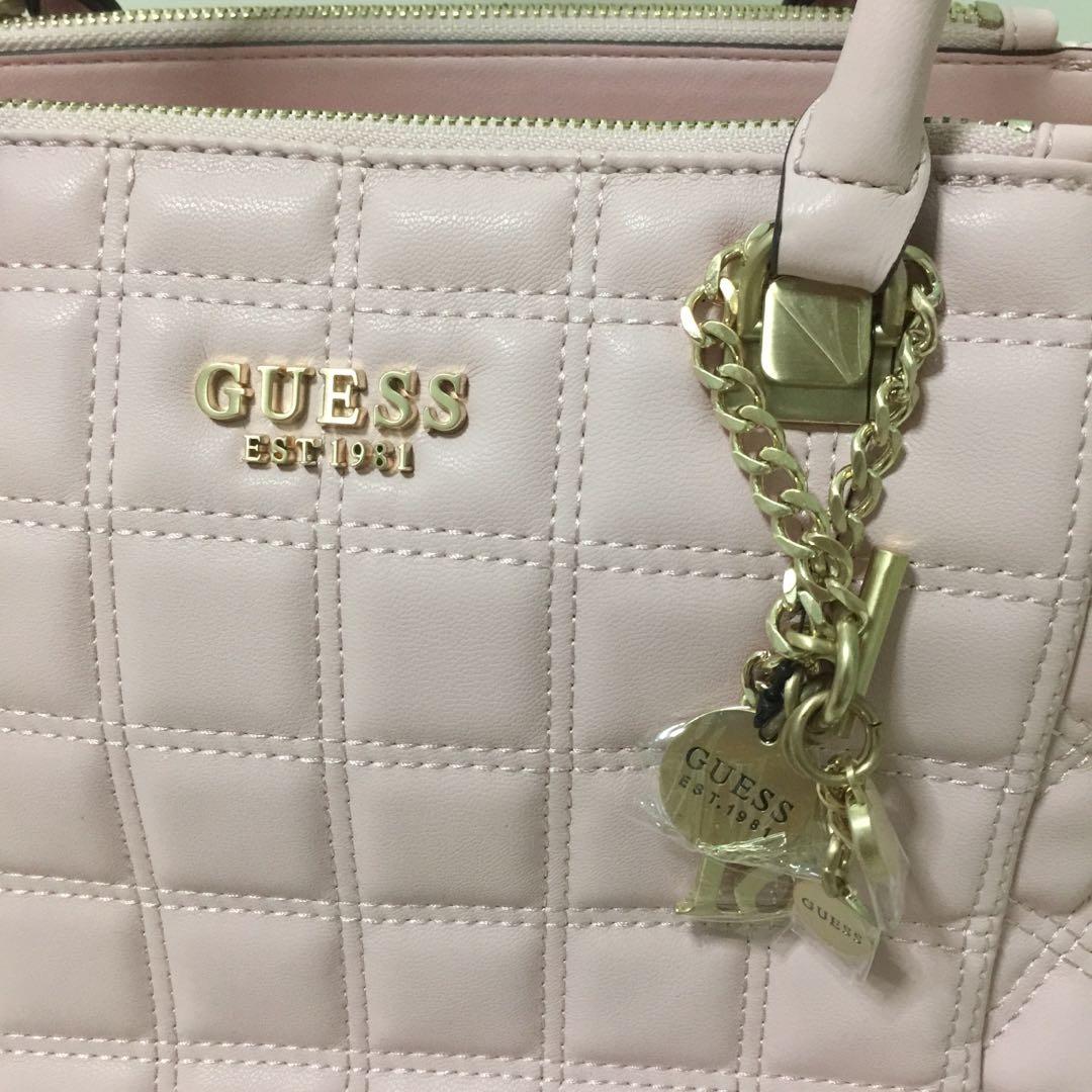 Guess Kamina Status Satchel in Pink Handbag or Crossbody Bag, Women's