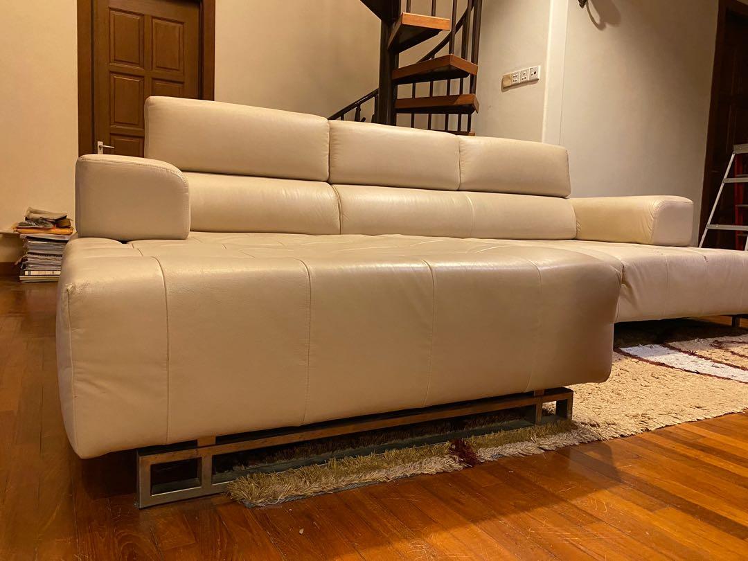 Harvey Norman Leather LShape Sofa Bed, Furniture & Home Living