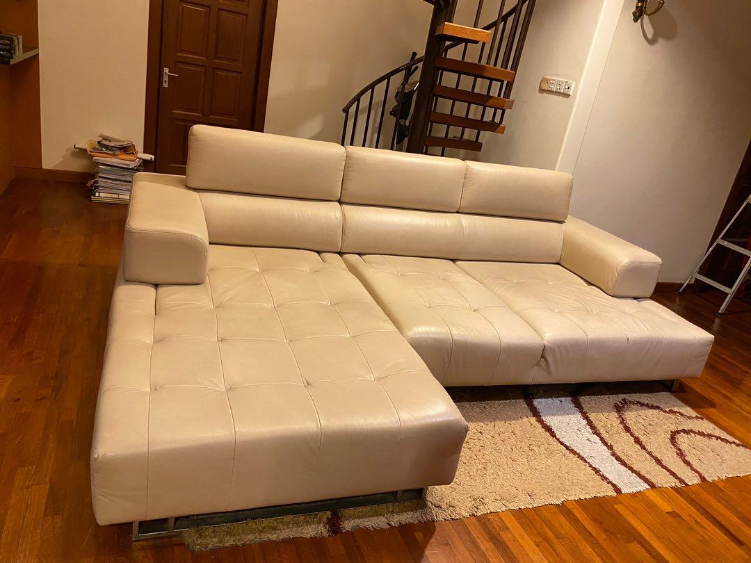 Harvey Norman Leather LShape Sofa Bed, Furniture & Home Living