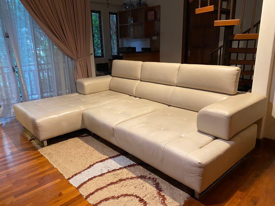 Harvey Norman Leather LShape Sofa Bed, Furniture & Home Living