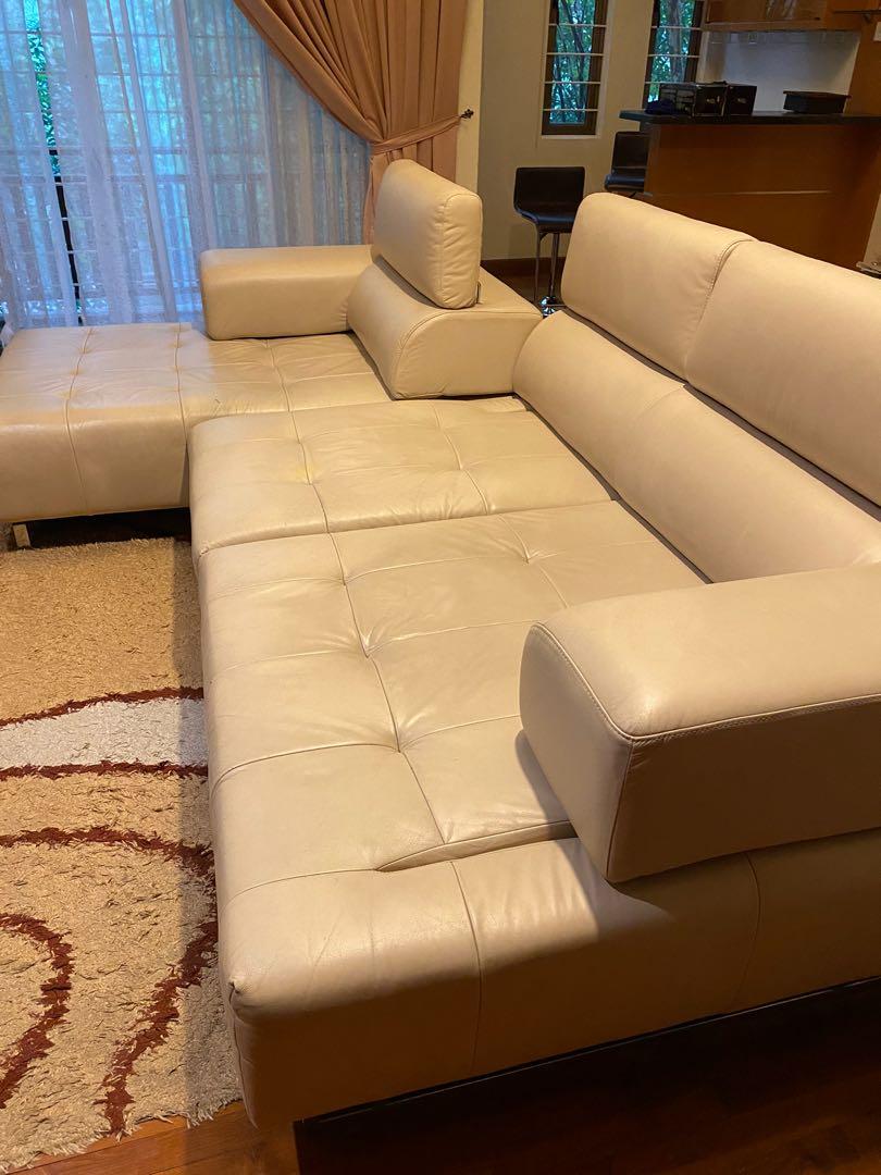 Harvey Norman Leather LShape Sofa Bed, Furniture & Home Living