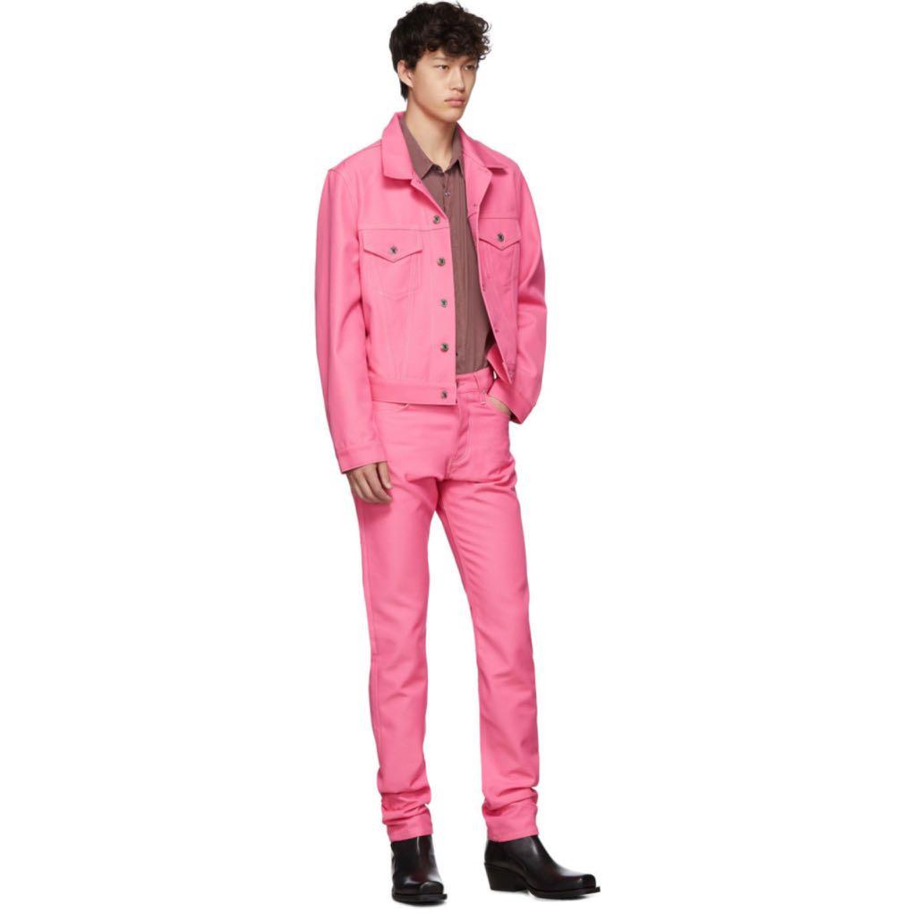 Helmut Lang Unisex Fall 2019 Pink Masc Italian Trucker Jacket