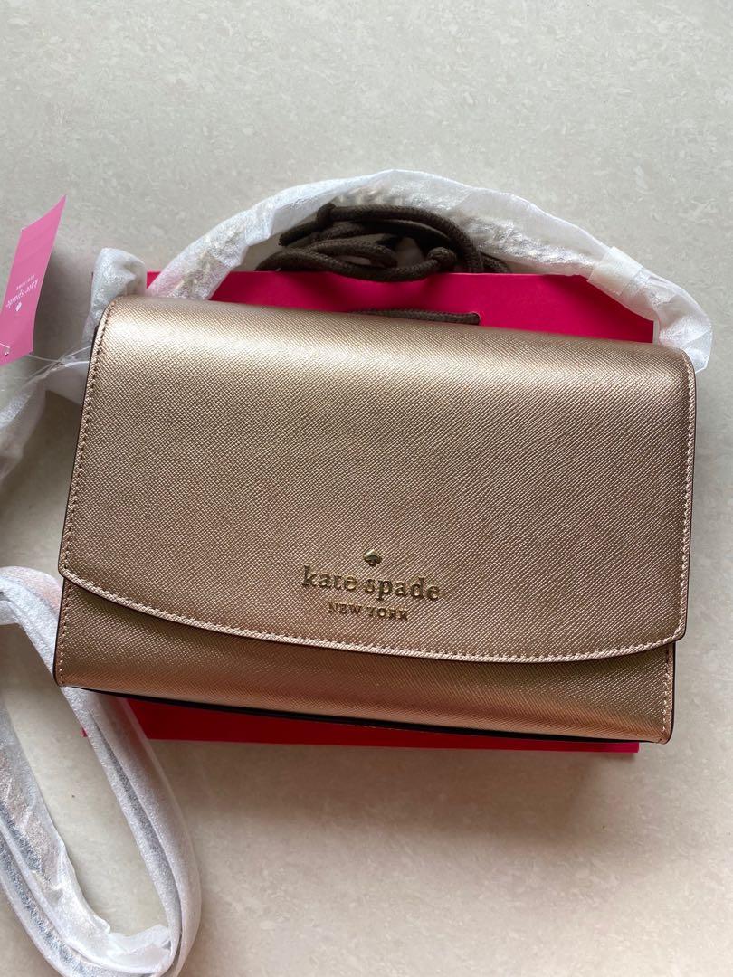 New Kate Spade Metallic Saffiano Leather Rose Gold CARSON Crossbody Pu –  Annie's Unique Accessories