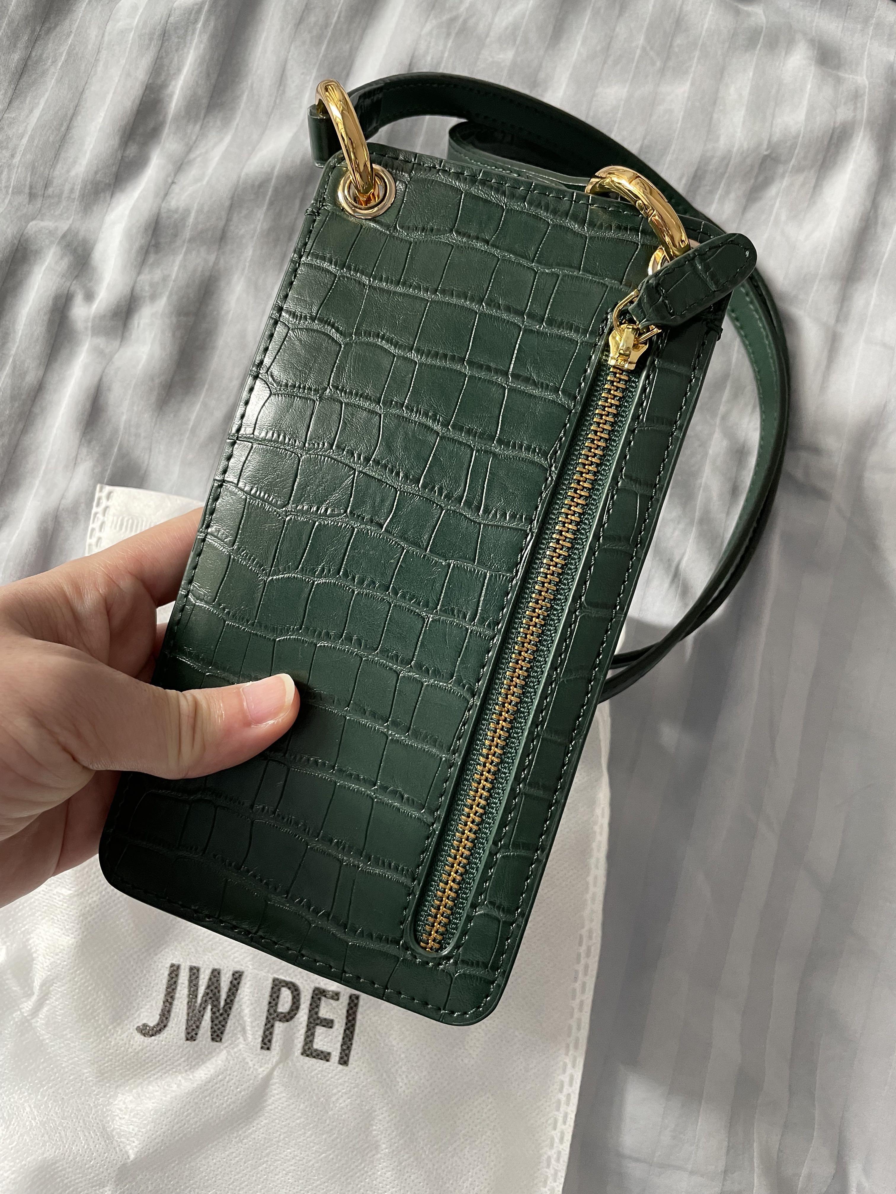 JW PEI QUINN phone bag dark green croc