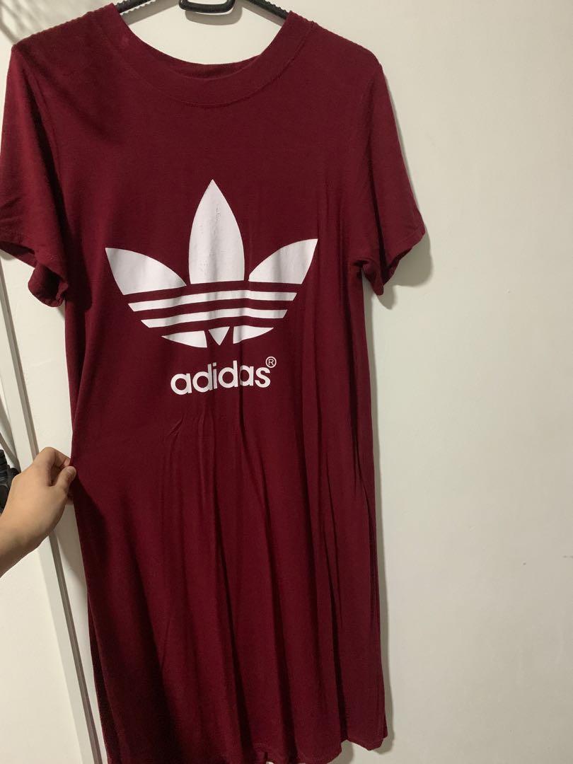 Maroon adidas dress cheap