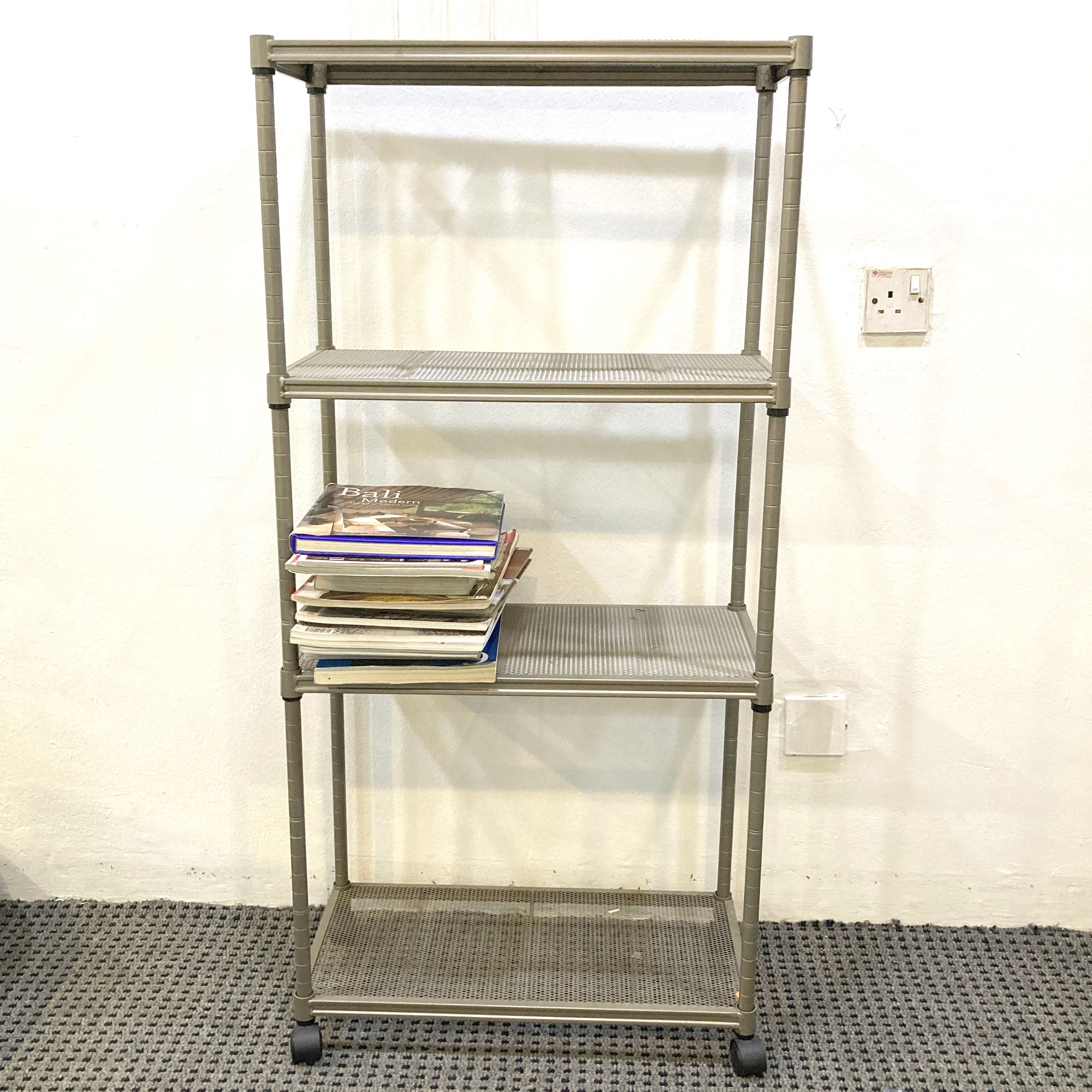 Metal shelf with rollers MustGo, Furniture & Home Living, Furniture