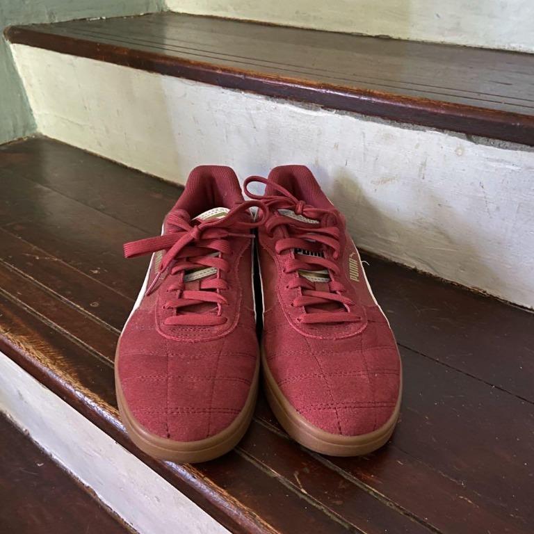Burgundy puma suede gum store sole