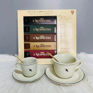 Nespresso White Cup & Mug Set with Teaspoons