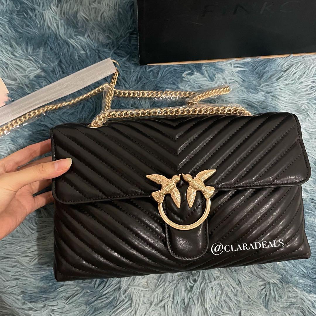 Pinko love quilted online shoulder bag