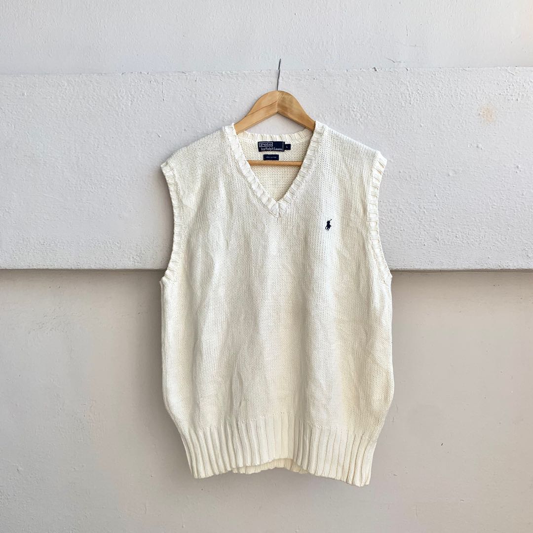 White polo sweater clearance vest
