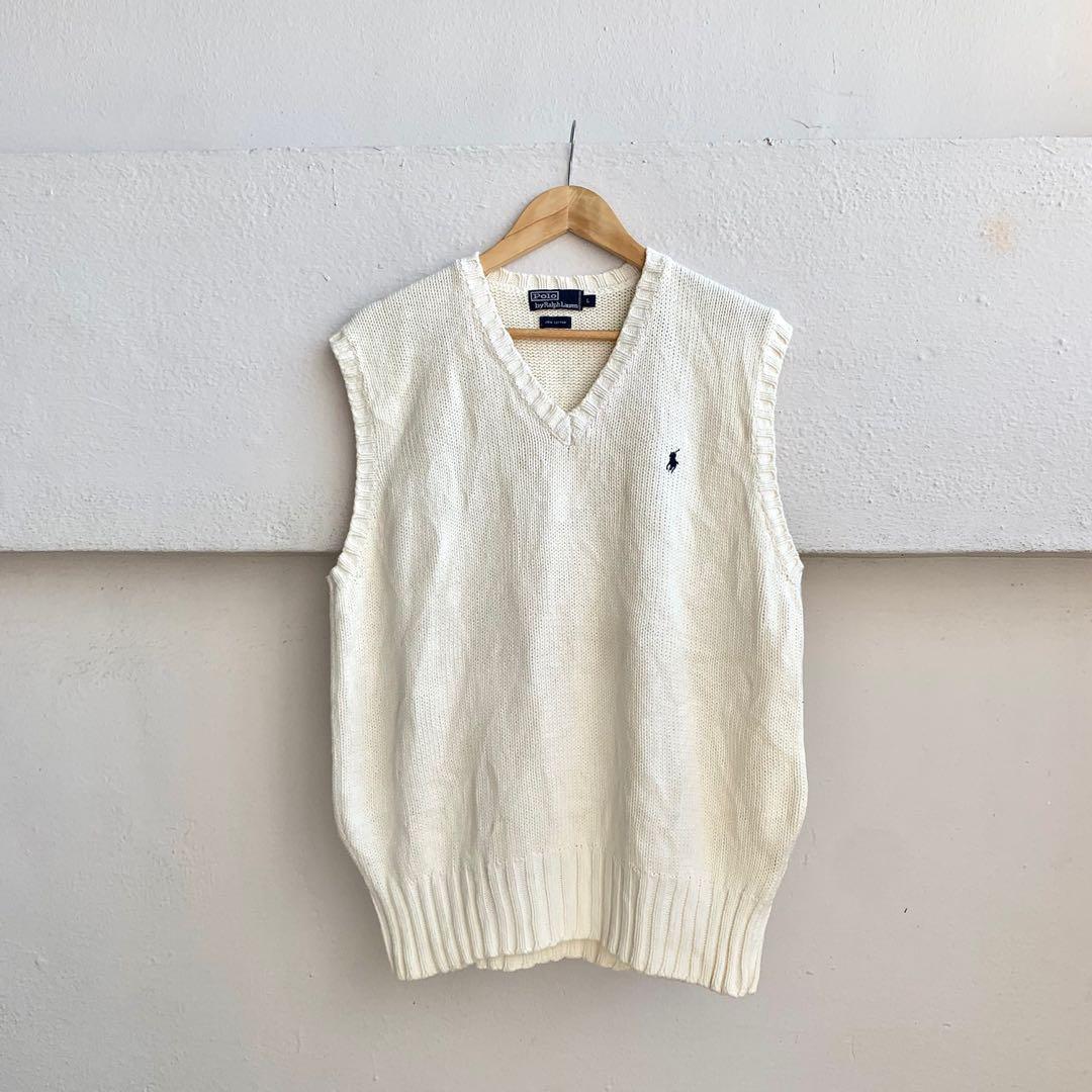 Polo Ralph Lauren Cream White Classic Knitted Vest