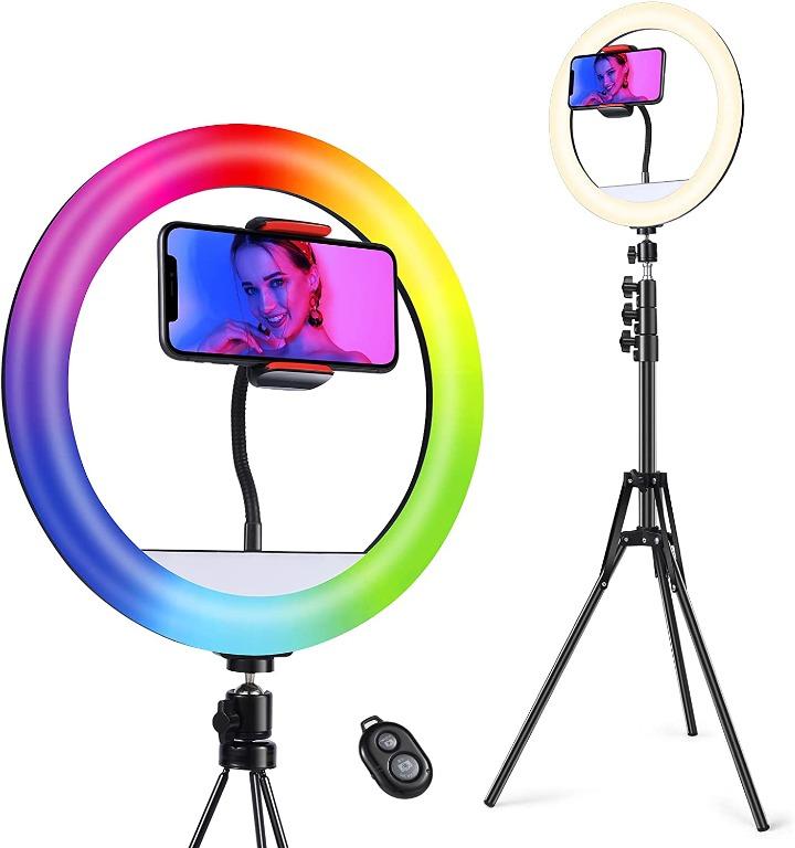 Big Ring Light Compatible with Camera 12 Selfie Ring Light with 63 Stand and 2 Phone Holder Tripod with Ring Light for Video Recording/ Photography/ Makeup/ Tiktok/ YouTube Webcam and Cell Phones 