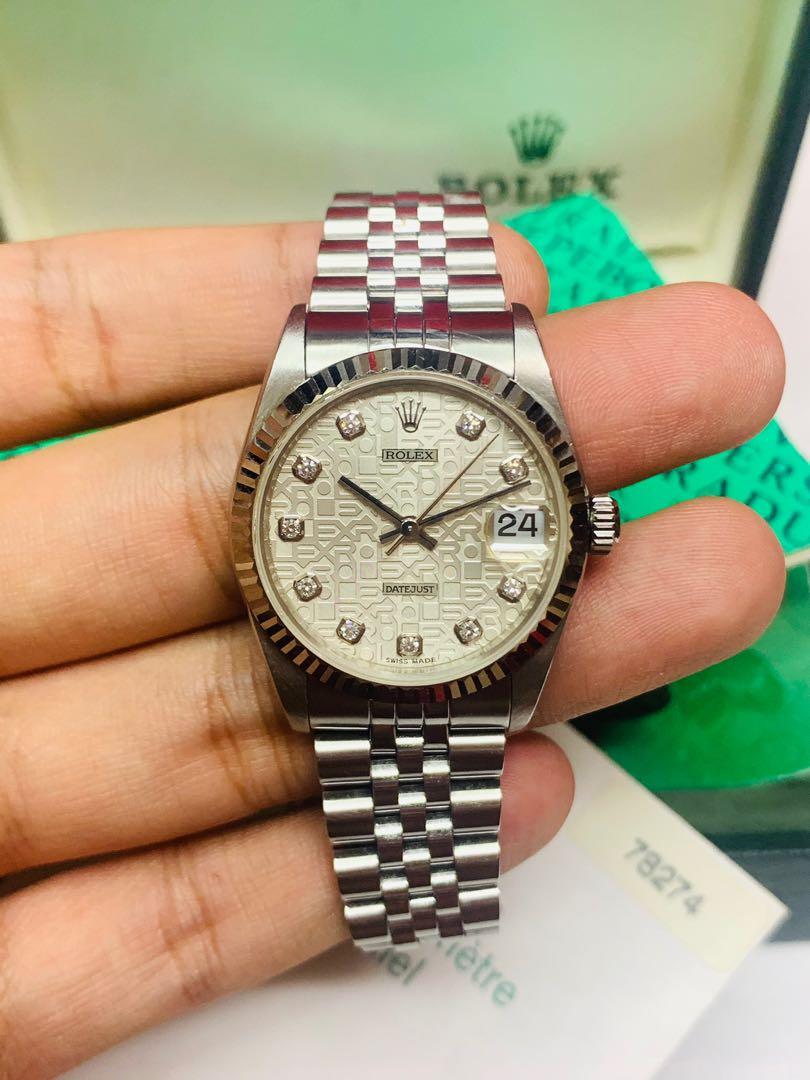 Rolex datejust computer face with diamonds online