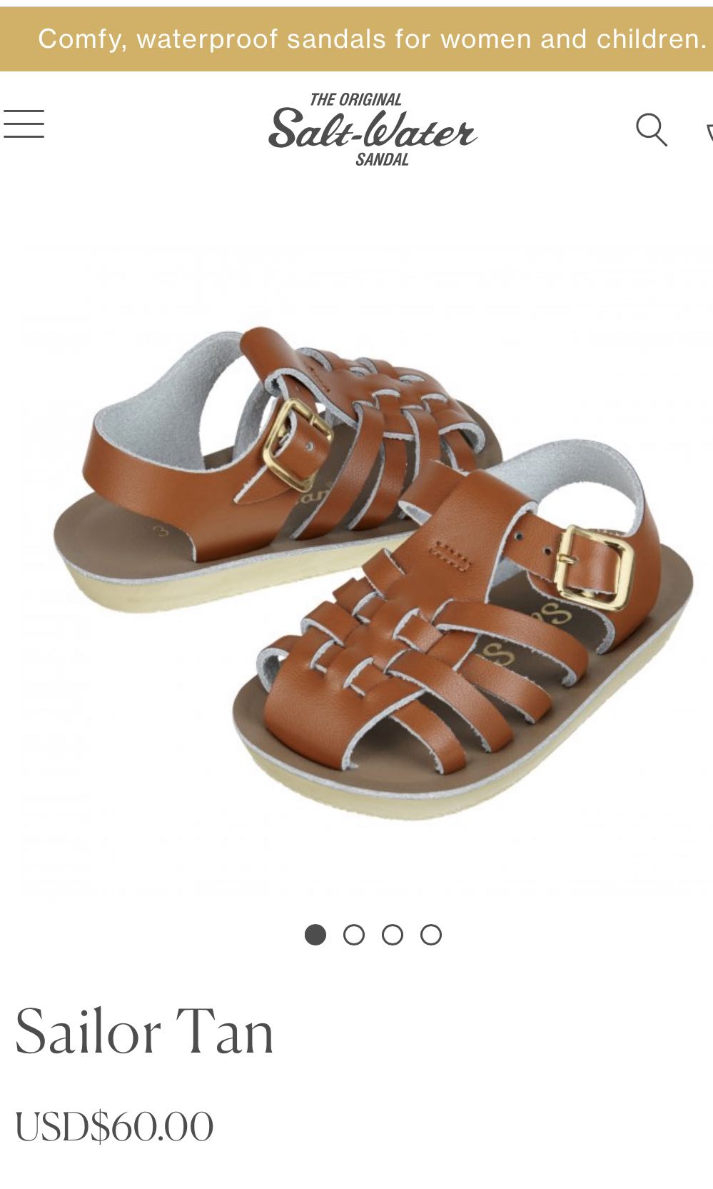 Original Sandals in Latte by Salt-Water – Junior Edition