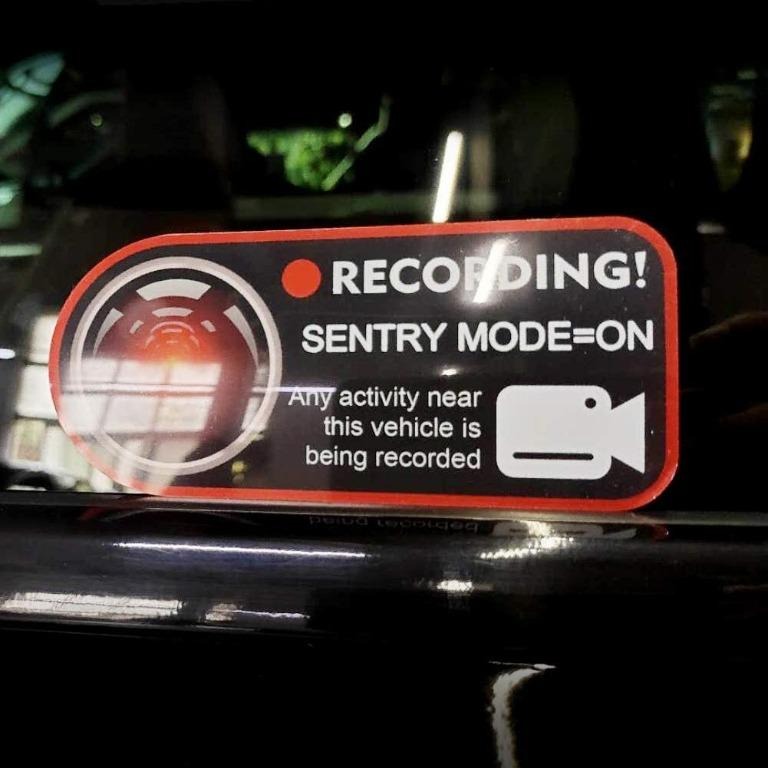 Sentry Mode Static Sticker for Tesla Model 3 S X Y Car Camera Record ...