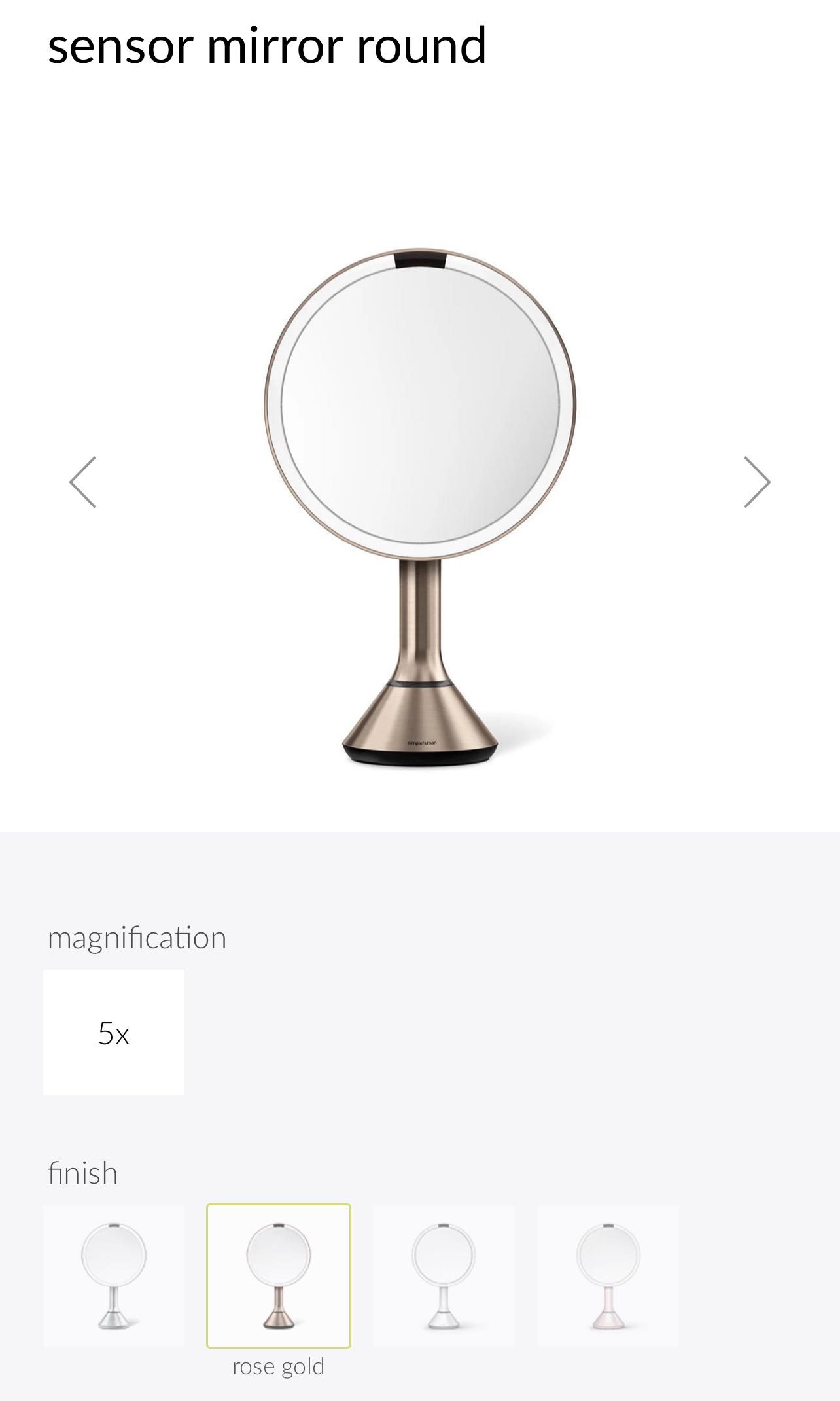 Simplehuman Rose Gold Mirror, Furniture & Home Living, Home Decor, Mirrors on Carousell