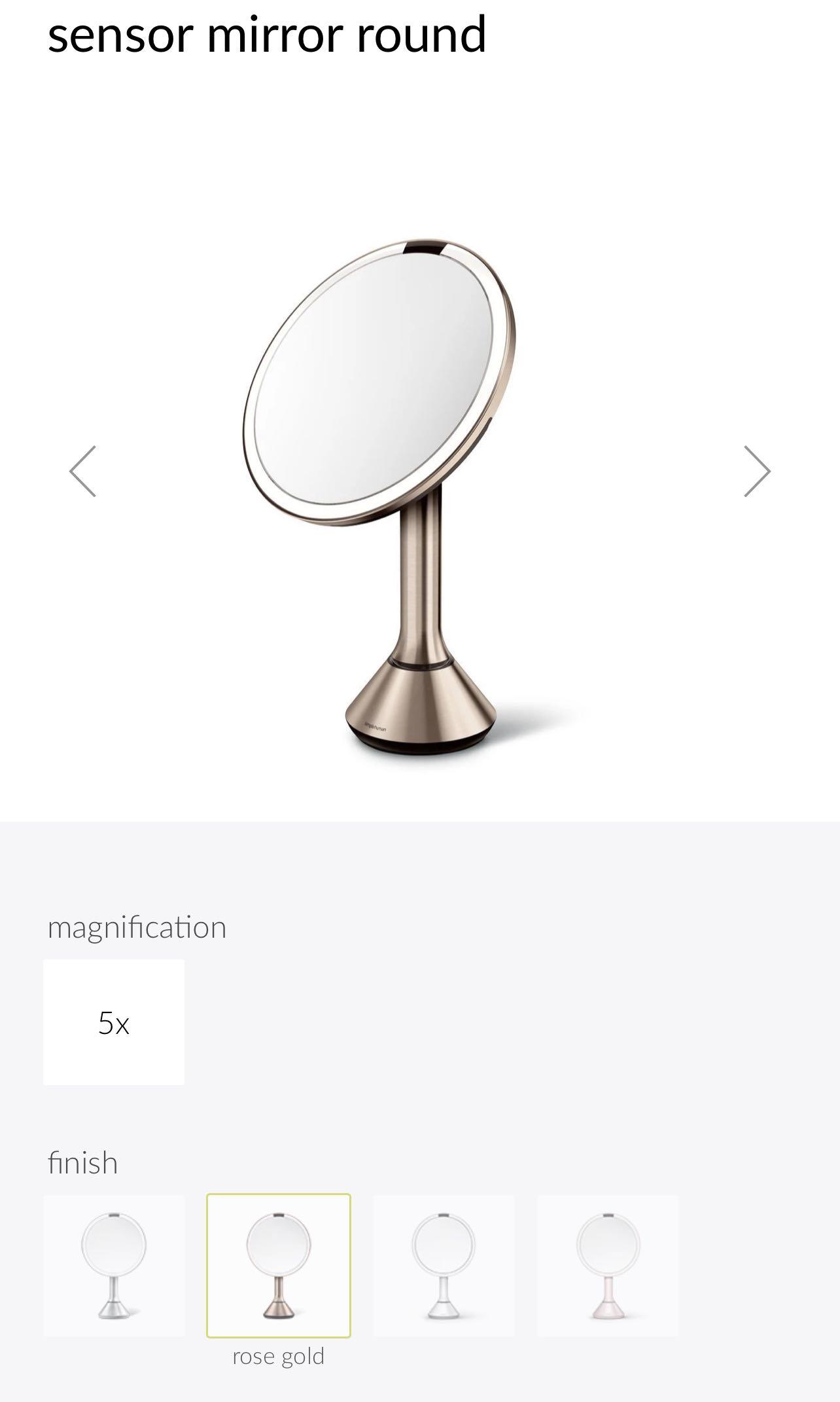 Simplehuman Rose Gold Mirror, Furniture & Home Living, Home Decor, Mirrors on Carousell