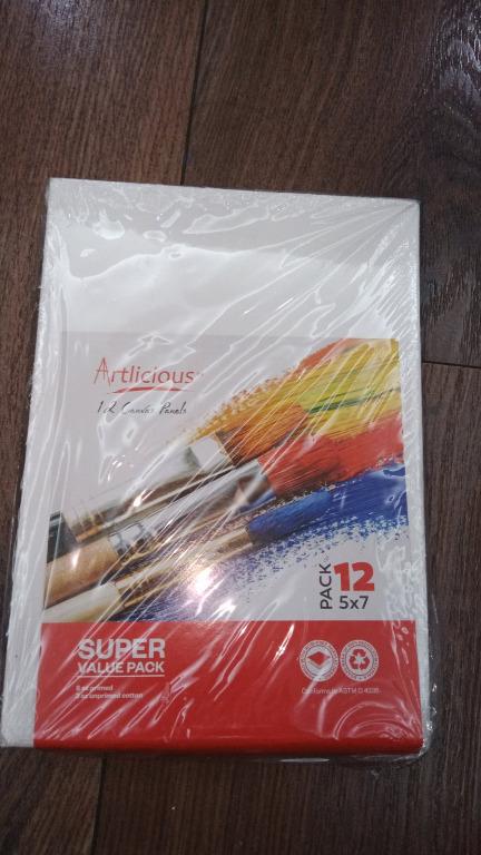 Artlicious Canvas Panels for Painting, 12 Pack - 5x 7 Super