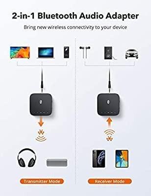 Upgraded version taotronics portable bluetooth transmitter for tv aptx hotsell low latency wireless audio adapter for 3.5 mm stereo