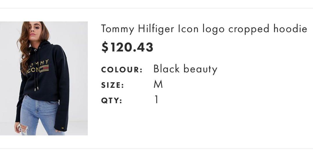 Tommy icons outlet cropped hoodie