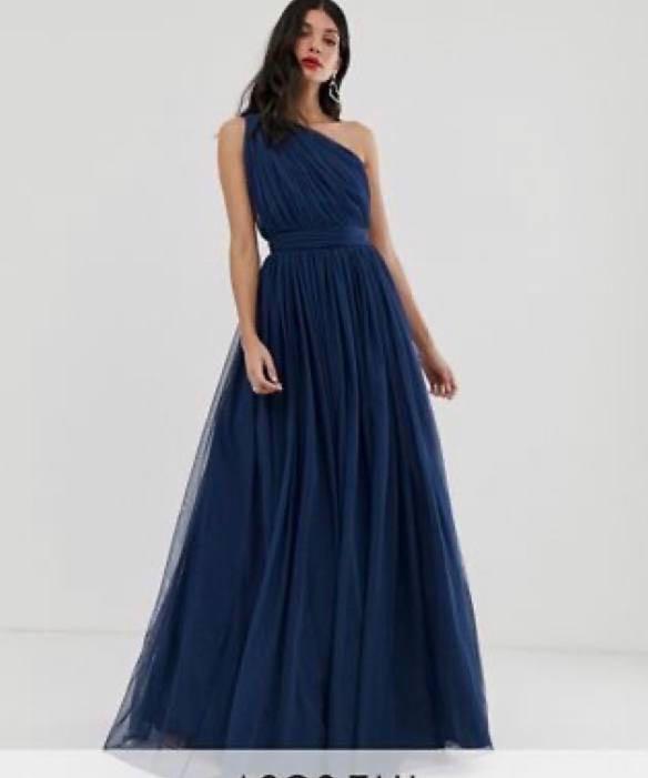 Asos tulle one store shoulder maxi dress