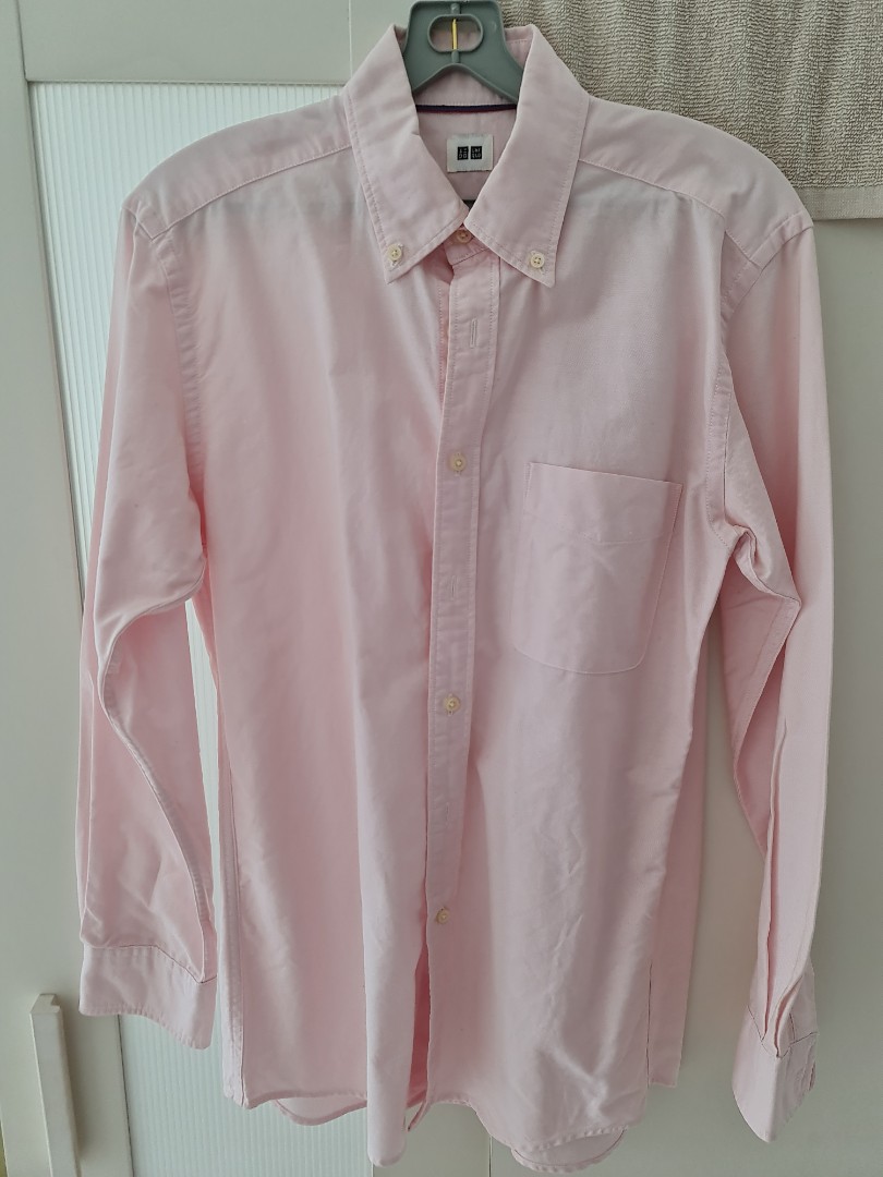 Uniqlo Pastel Pink Oxford Shirt, Men's Fashion, Tops & Sets, Formal ...