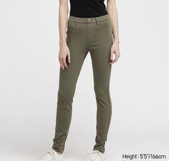 UNIQLO Ultra Stretch Legging Pants (Olive), Women's Fashion