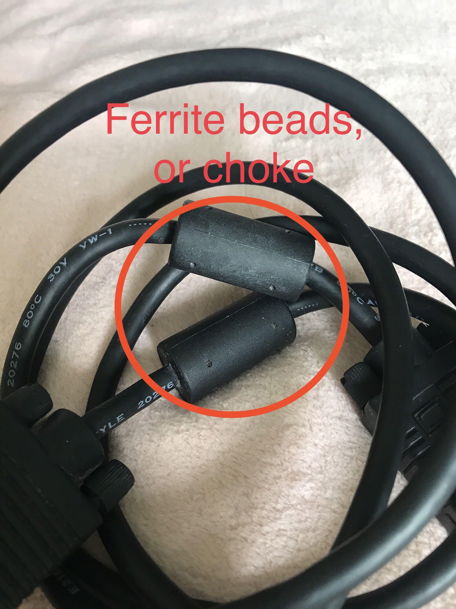 VGA cable 1.5m with antiRF and antiEF interferences ferrite